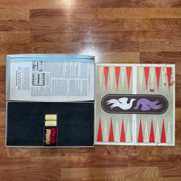 Vintage 70’s Backgammon Set Selchow Righter Complete 1975 Printed in the USA - Picture 8 of 14